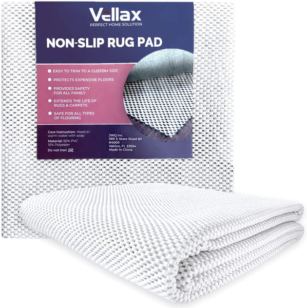 Non-Slip Rug Pad Gripper - 3 x 5 Ft Anti Skid Carpet Mat, Provides Protection for Hardwood Floors and Hard Surfaces, Extra Strong Grip and Thick Padding