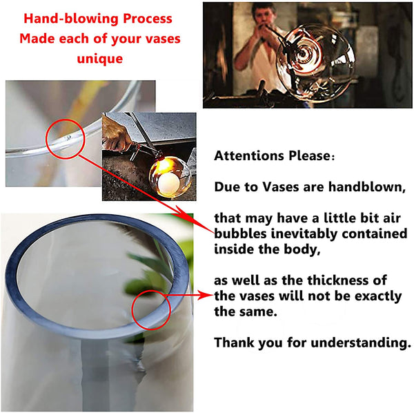 Ins Modern Glass Vase Irised Crystal Clear Glass Vase for Home Office Decor