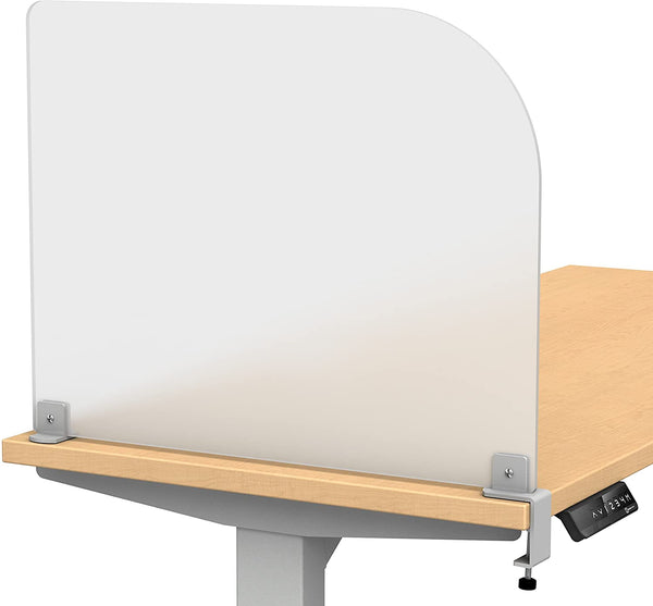 VaRoom Studio Wing Desktop and Countertop Sneeze Guard Privacy Panel – Frosted Acrylic Removable Clamp-on Desk Divider –23” W x 18”H Partition