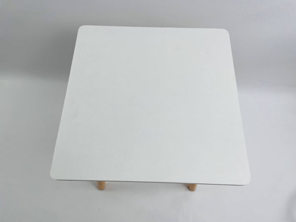 HAPPYLIVE SHOPPING Side table, white square table, wood white,suitable for living room，Modern simplicity, versatile style ，