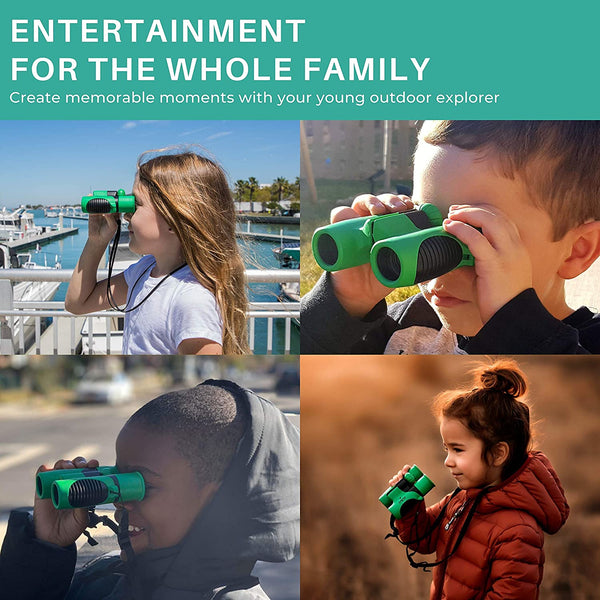 Think Peak Toys Binoculars for Kids, Toy for Sports and Outdoor Play, Spy Gear and Learning Gifts for Boys & Girls, Green