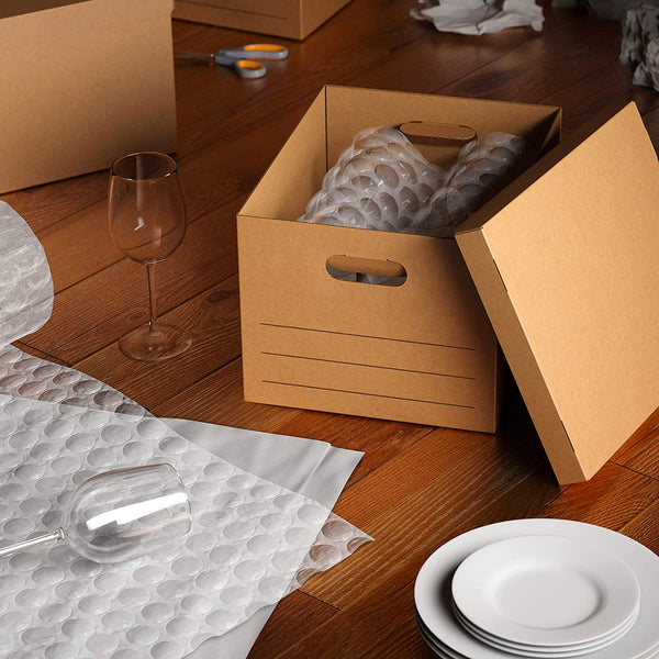 Moving Boxes with Lid and Handles - 15" x 10" x 12", Small, 20-Pack