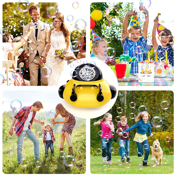 Bubble Machine - Spaceship Theme 2000+ Bubbles Per Minute, Bubble Machine Toys for Kids Boys Girls Toddlers, Automatic Bubble Blower with Bubble Solution (Yellow)