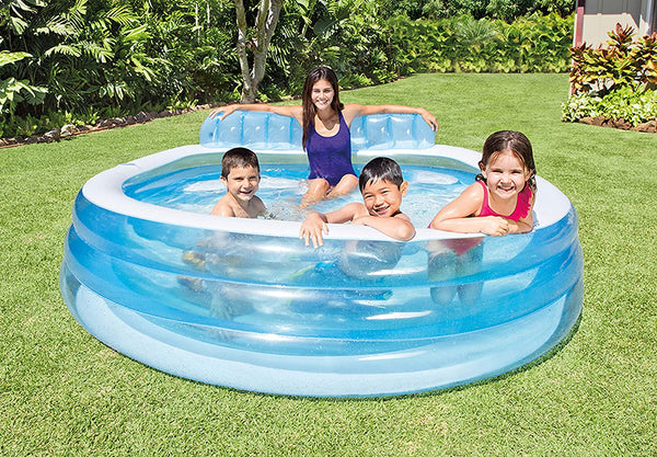 Intex Swim Center Inflatable Family Lounge Pool, 90" X 86" X 31", for Ages 3+