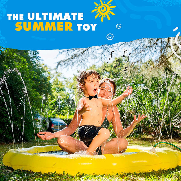 3-in-1 Splash Pad, Sprinkler for Kids, and Wading Pool for Learning – Children’s Sprinkler Pool, 60’’ Inflatable Water Toys