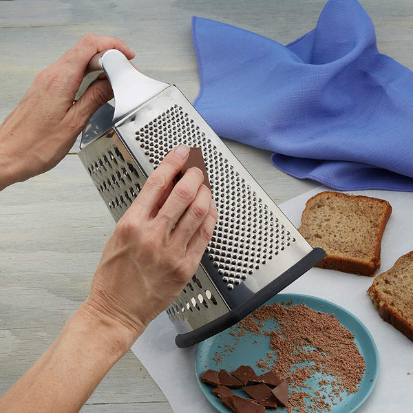 Professional Box Grater, 100% Stainless Steel with 4 Sides, Best for Parmesan Cheese, Vegetables, Ginger, XL Size