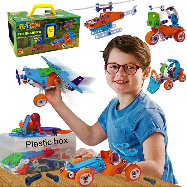 STEM Building Toys for Boy 6-8 Years Best Gift 6 7 8 9 Year Old Boy Toys Educational Stem Toys Kids Building Set Boy 5-7 Engineering Building Kit Erector Toys for Boys 8-12 Construction Learning Toys