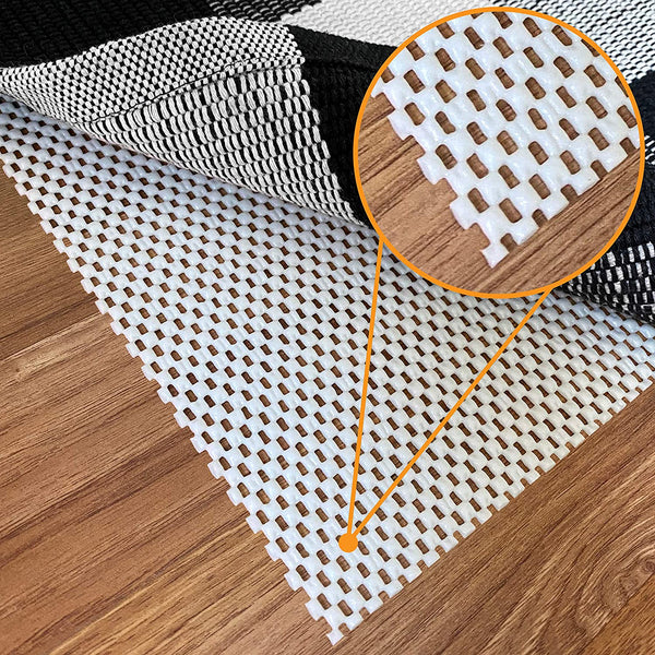 Non-Slip Rug Pad Gripper - 3 x 5 Ft Anti Skid Carpet Mat, Provides Protection for Hardwood Floors and Hard Surfaces, Extra Strong Grip and Thick Padding