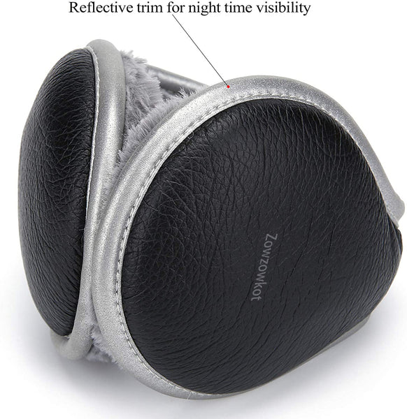 Zowzowkot Ear Warmers Winter Foldable Fleece Warm Outdoor Earmuffs Unisex Adjustable Ear Muffs for Men Women