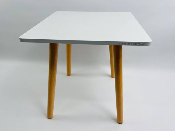 HAPPYLIVE SHOPPING Side table, white square table, wood white,suitable for living room，Modern simplicity, versatile style ，